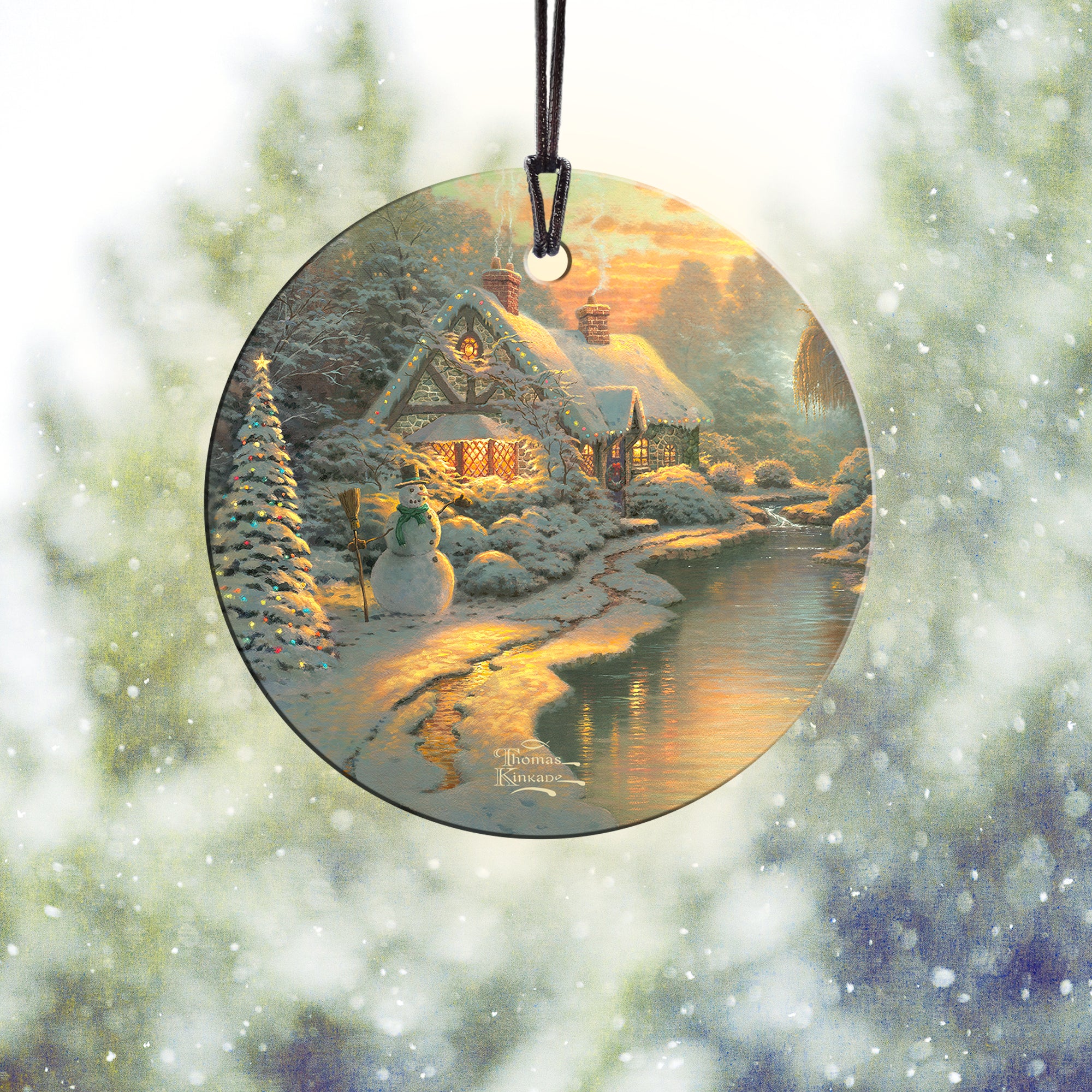 Thomas Kinkade Studios (Christmas Evening) StarFire Prints™ Hanging Glass Print SPCIR457